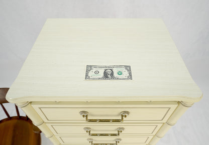 EstablishedLines Faux Bamboo Beige White Lacquer 48" Tall 6 Drawer Lingerie Chest Dresser MINT!