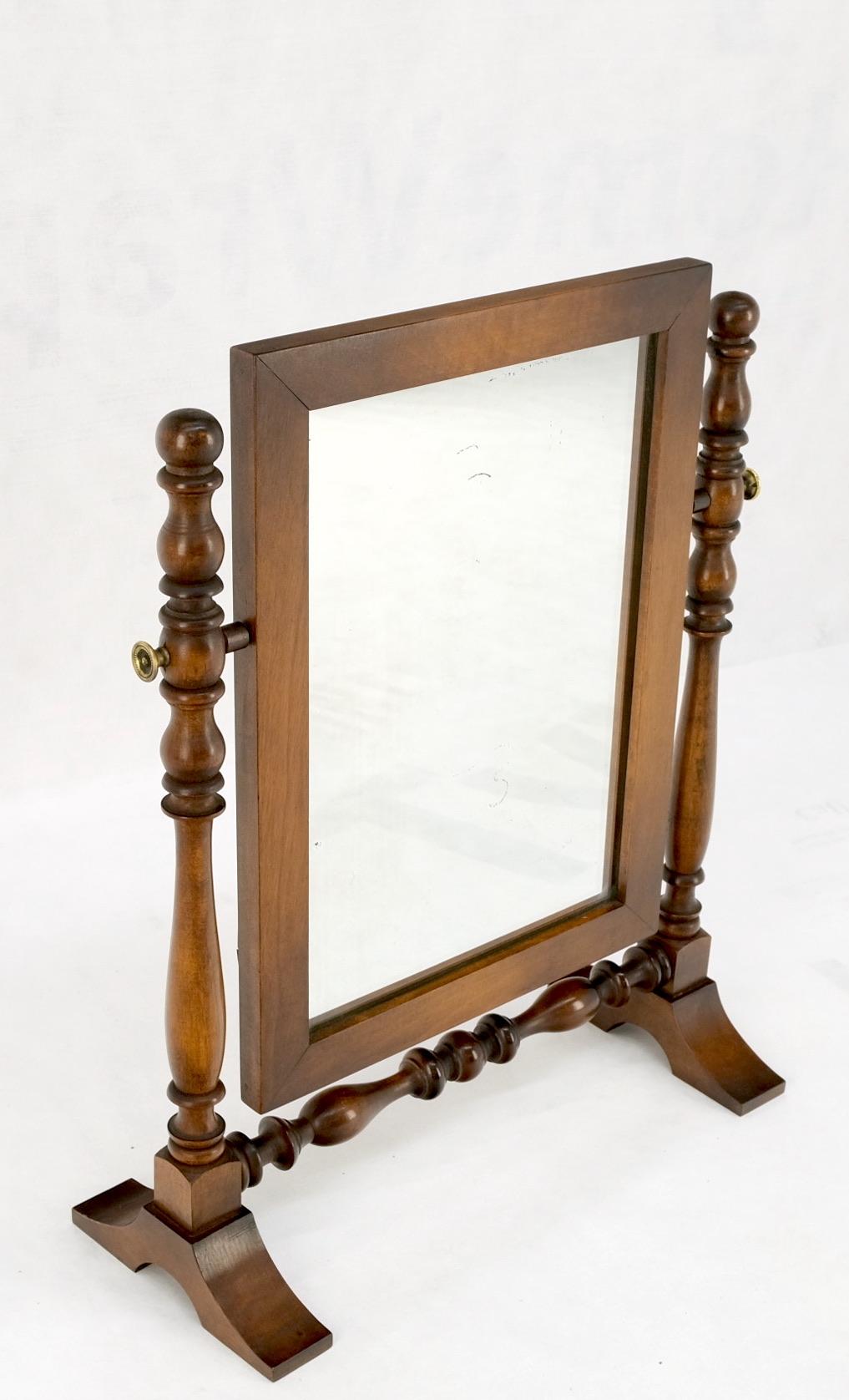 Country Style Brass & Colonial Maple Shaving Mirror Mint!