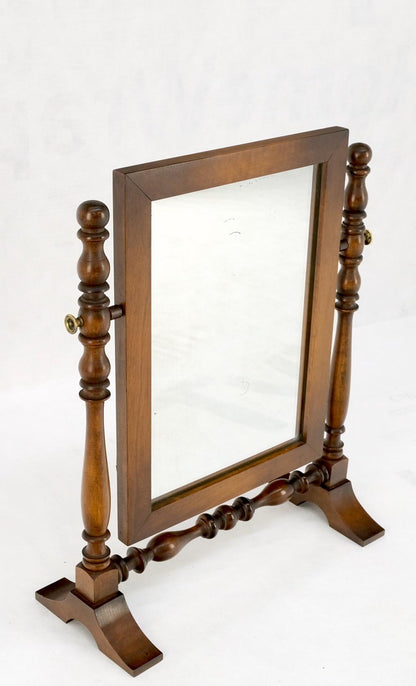 Country Style Brass & Colonial Maple Shaving Mirror Mint!