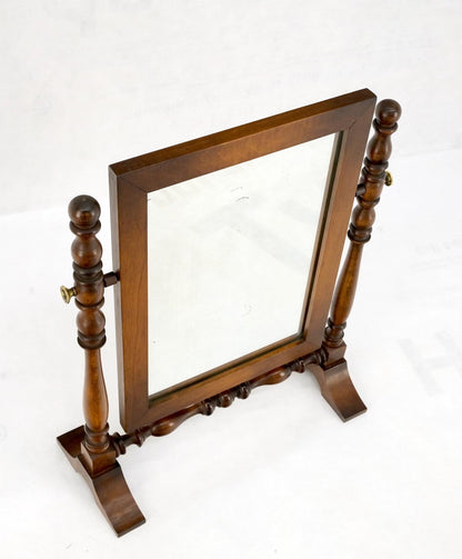 Country Style Brass & Colonial Maple Shaving Mirror Mint!