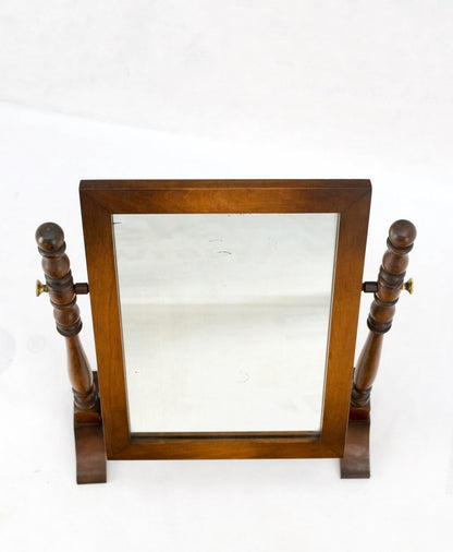 Country Style Brass & Colonial Maple Shaving Mirror Mint!