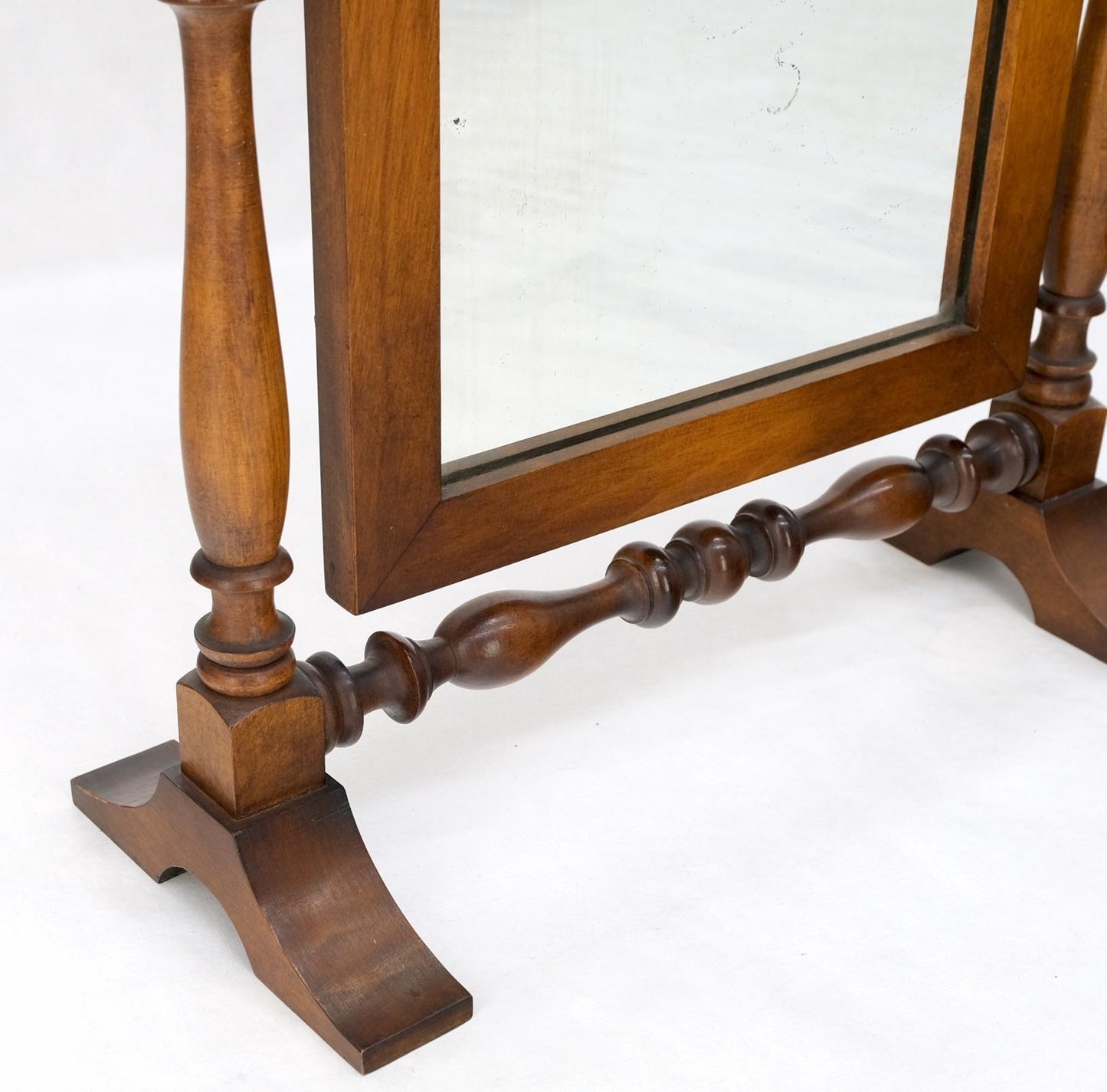 Country Style Brass & Colonial Maple Shaving Mirror Mint!