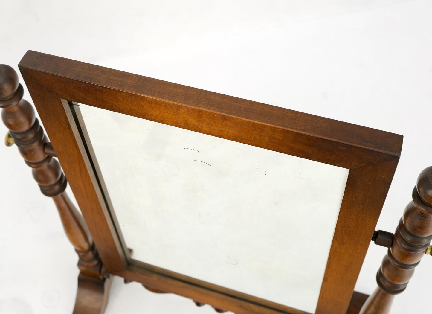 Country Style Brass & Colonial Maple Shaving Mirror Mint!