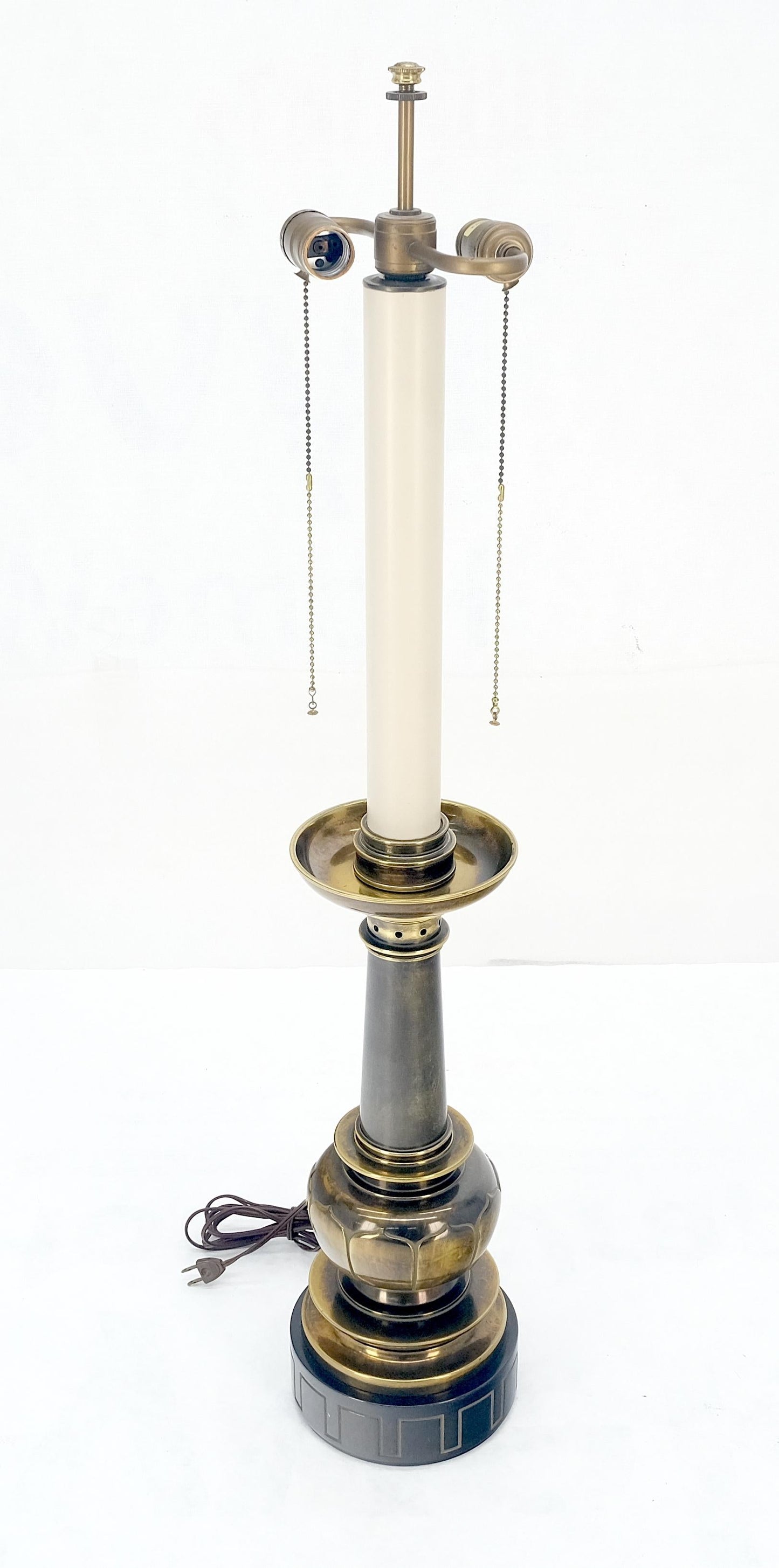 EstablishedLines Large Massive 40" Tall Patinated Brass Table Lamp by Stiffel Quality MINT