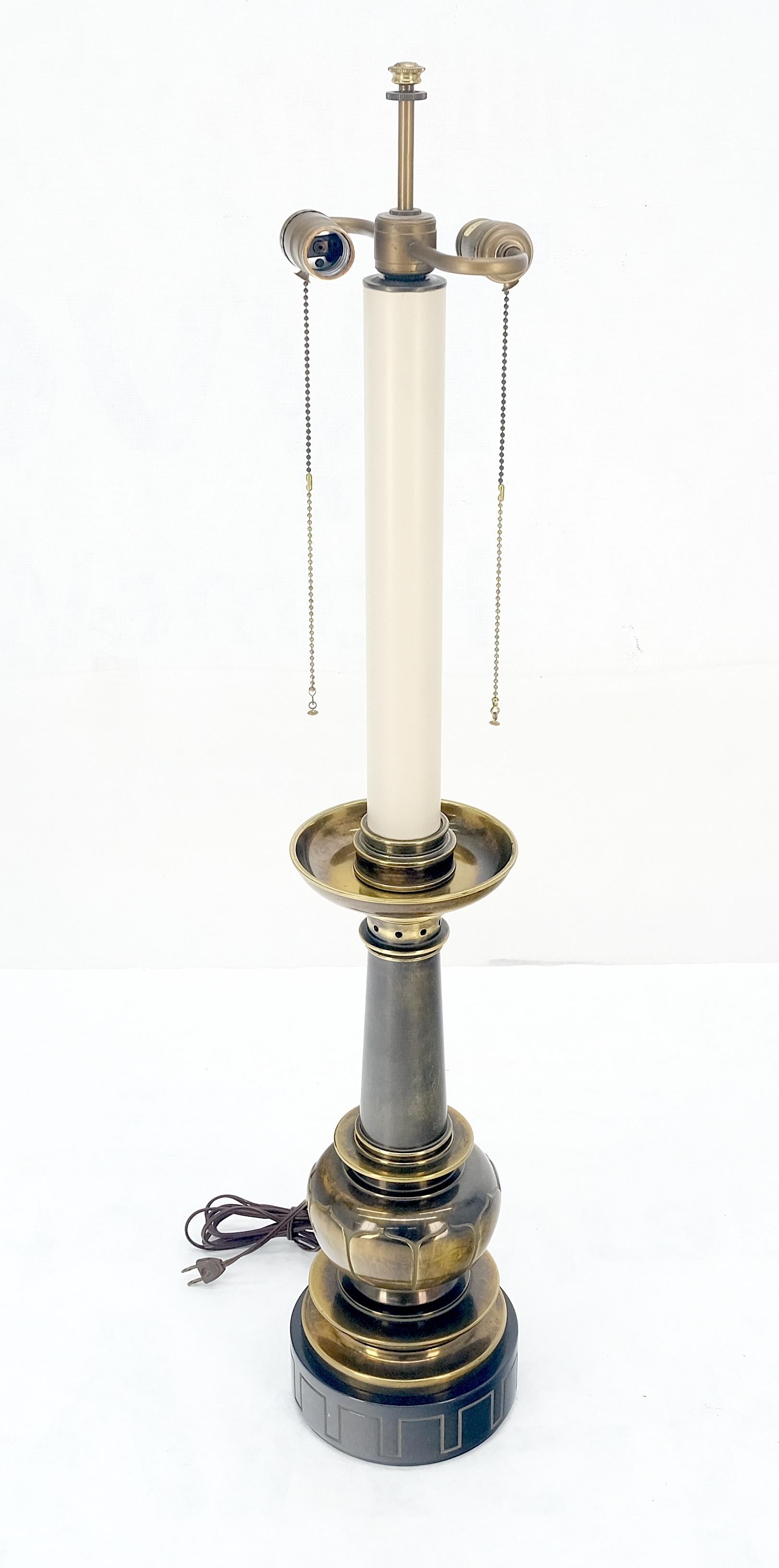 EstablishedLines Large Massive 40" Tall Patinated Brass Table Lamp by Stiffel Quality MINT