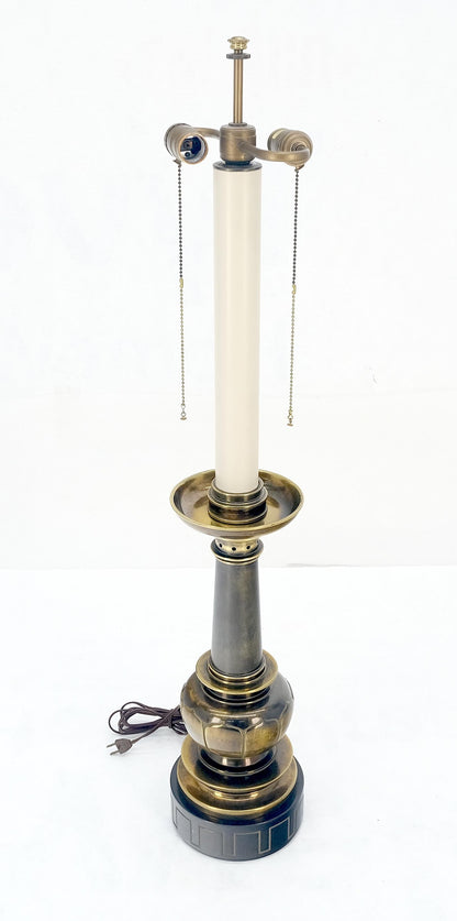 EstablishedLines Large Massive 40" Tall Patinated Brass Table Lamp by Stiffel Quality MINT