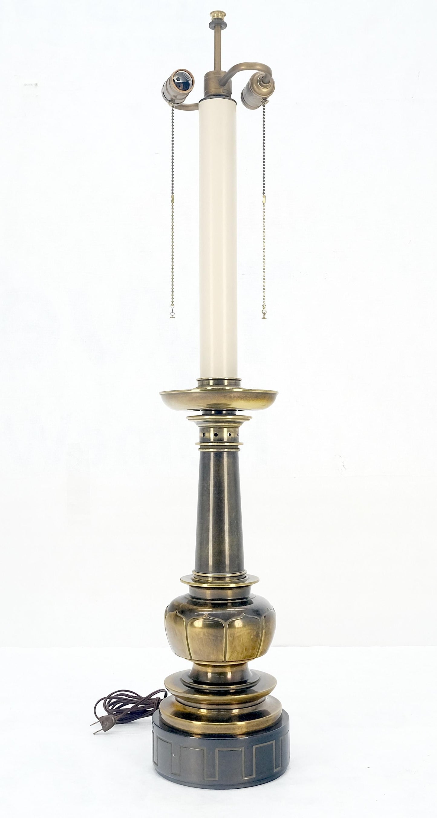 EstablishedLines Large Massive 40" Tall Patinated Brass Table Lamp by Stiffel Quality MINT