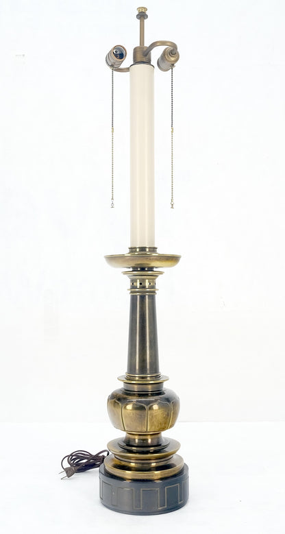 EstablishedLines Large Massive 40" Tall Patinated Brass Table Lamp by Stiffel Quality MINT