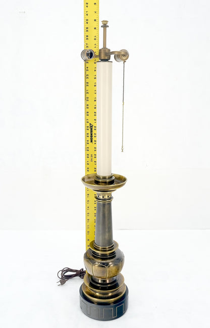 EstablishedLines Large Massive 40" Tall Patinated Brass Table Lamp by Stiffel Quality MINT