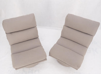 EstablishedLines Pair New Light Coffee to Grey Alcantera Upholstery Scoop Lounge Chairs SHARP!