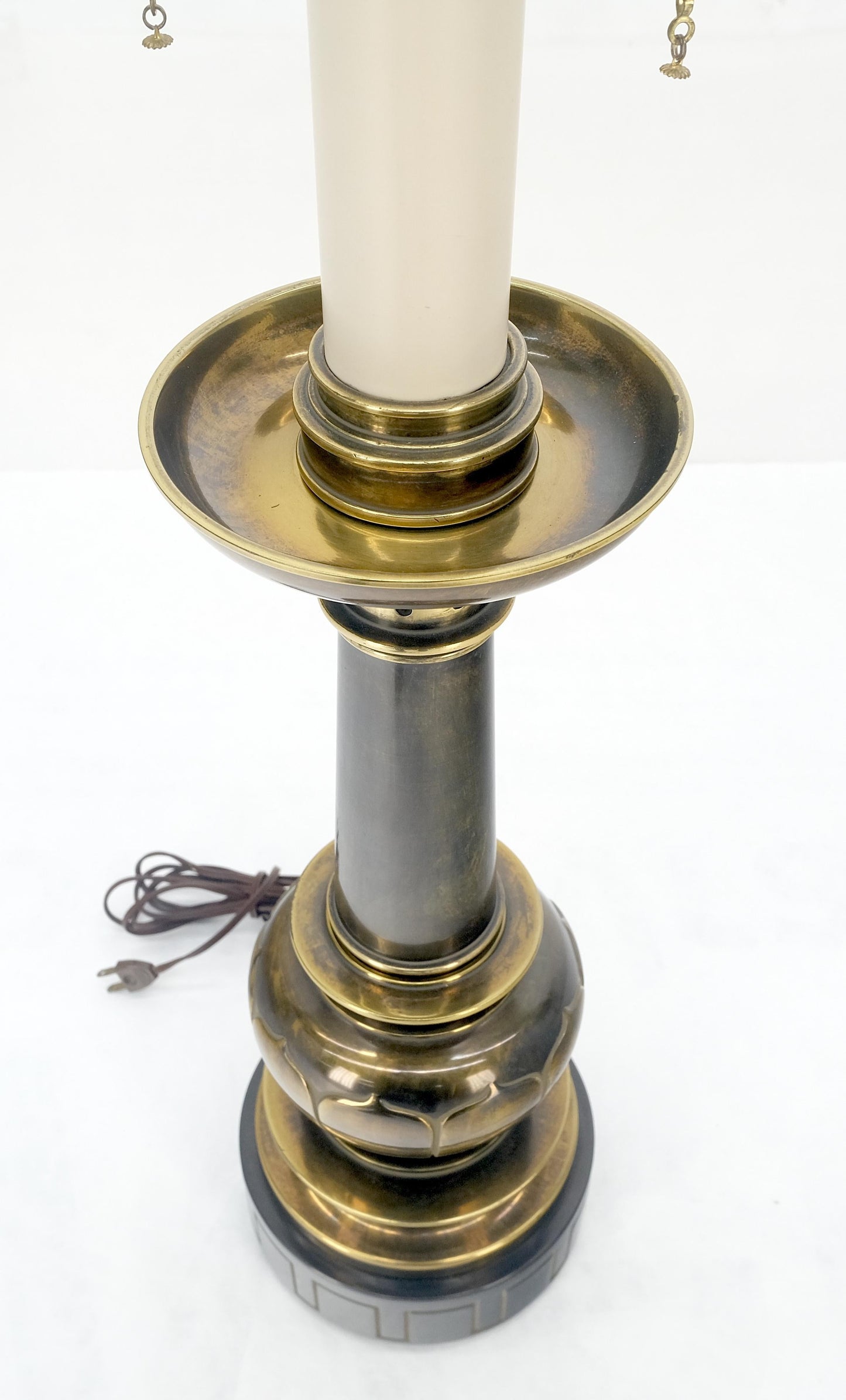 EstablishedLines Large Massive 40" Tall Patinated Brass Table Lamp by Stiffel Quality MINT