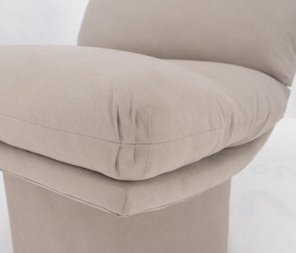 EstablishedLines Pair New Light Coffee to Grey Alcantera Upholstery Scoop Lounge Chairs SHARP!