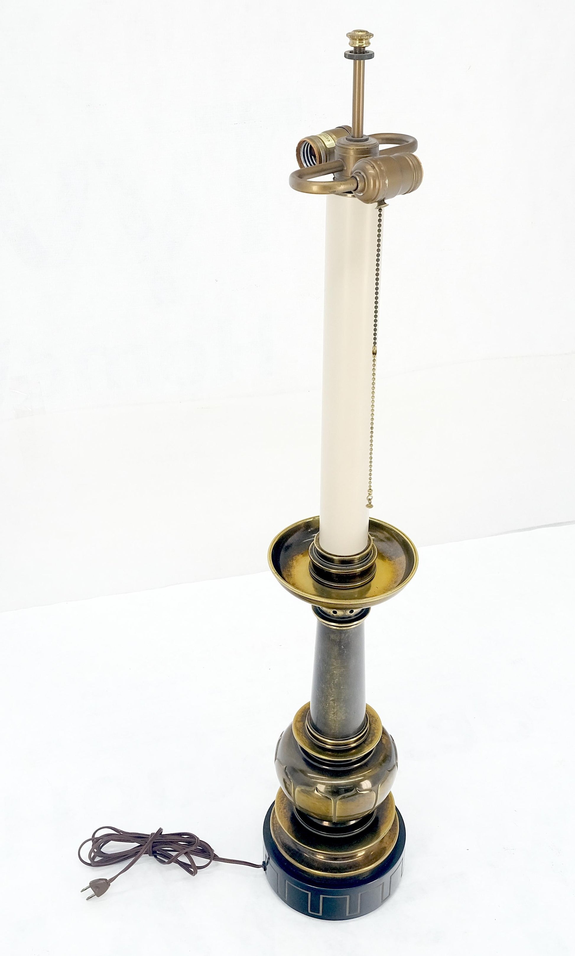 EstablishedLines Large Massive 40" Tall Patinated Brass Table Lamp by Stiffel Quality MINT