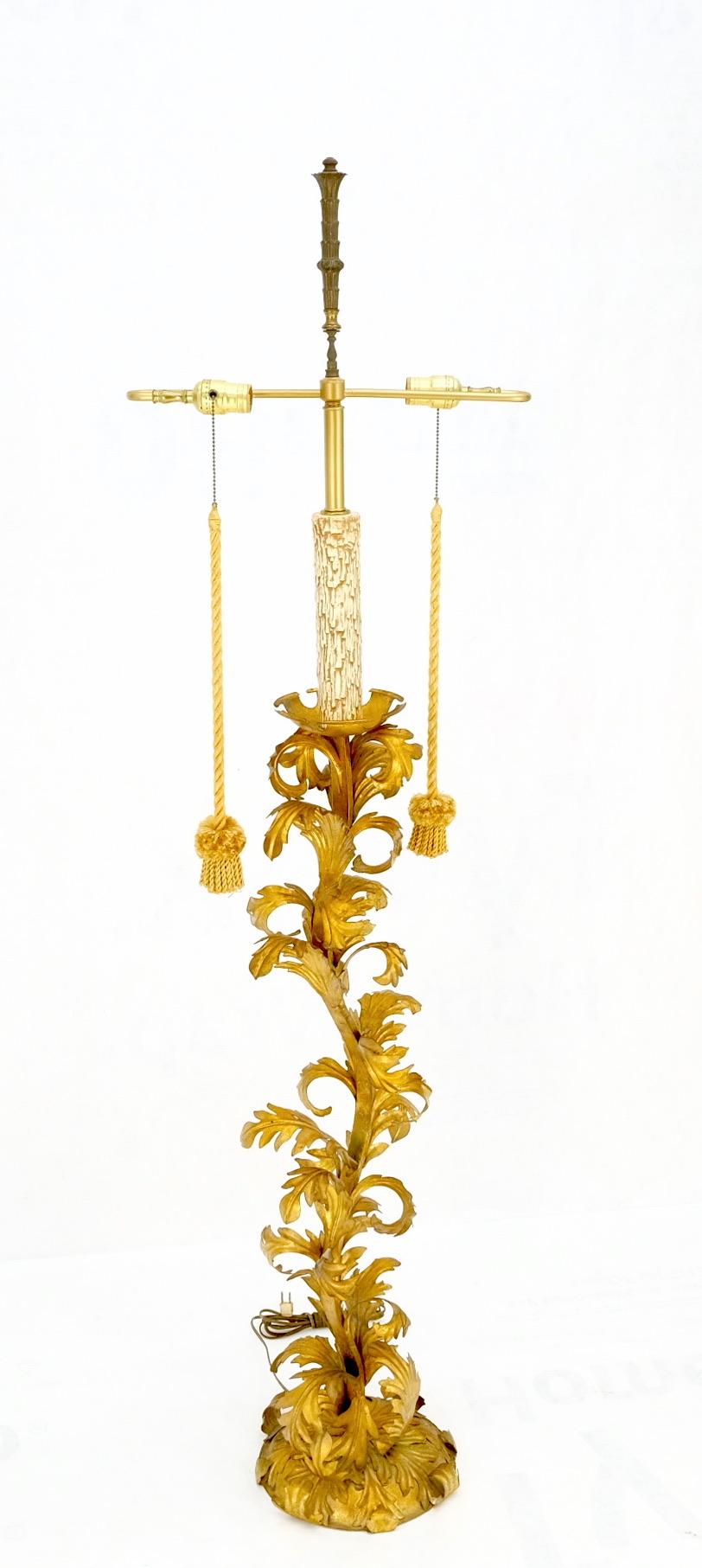 EstablishedLines Decorative Italian Gold Leaf Metal Floor Lamp Mint!