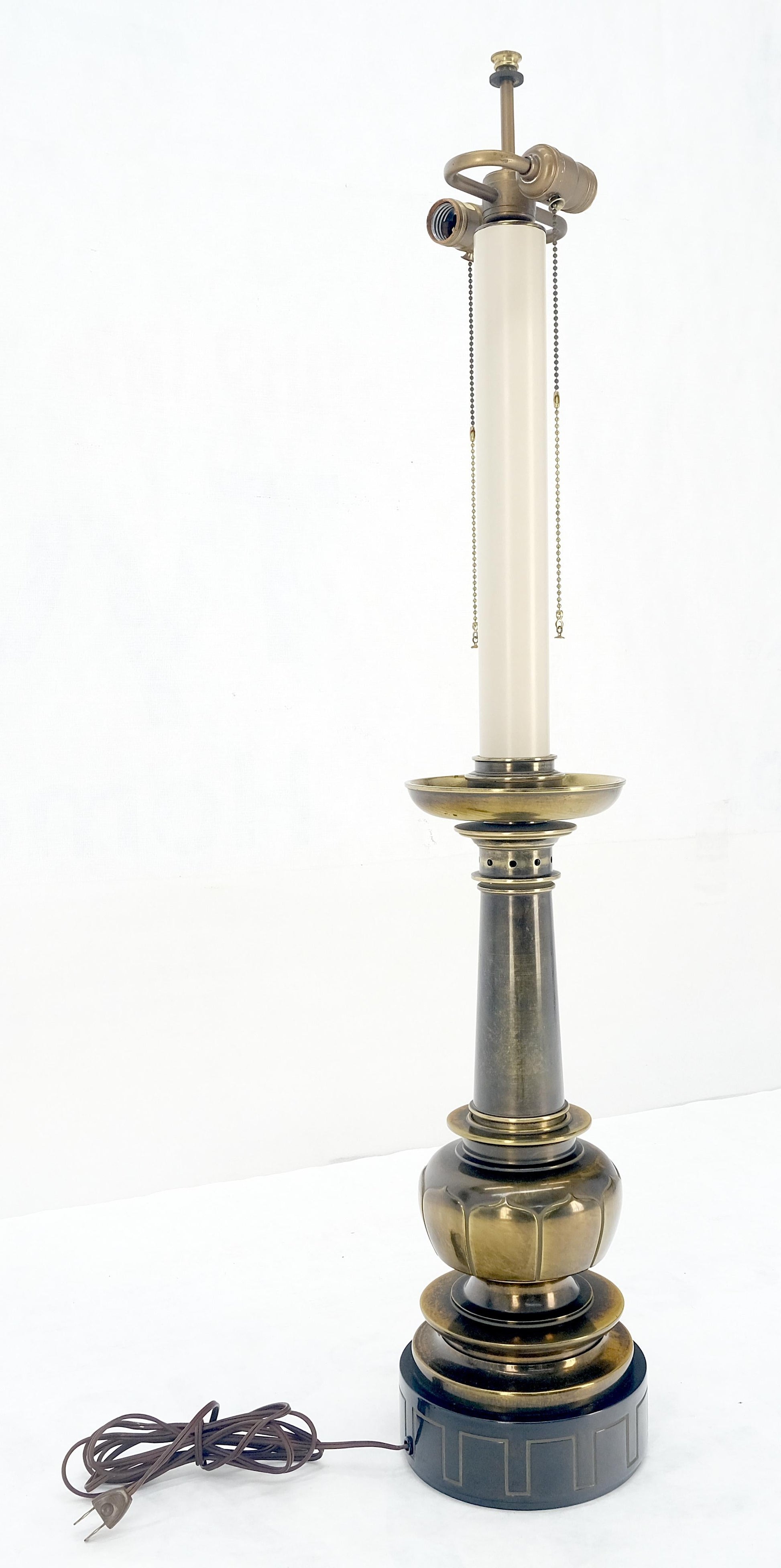 EstablishedLines Large Massive 40" Tall Patinated Brass Table Lamp by Stiffel Quality MINT