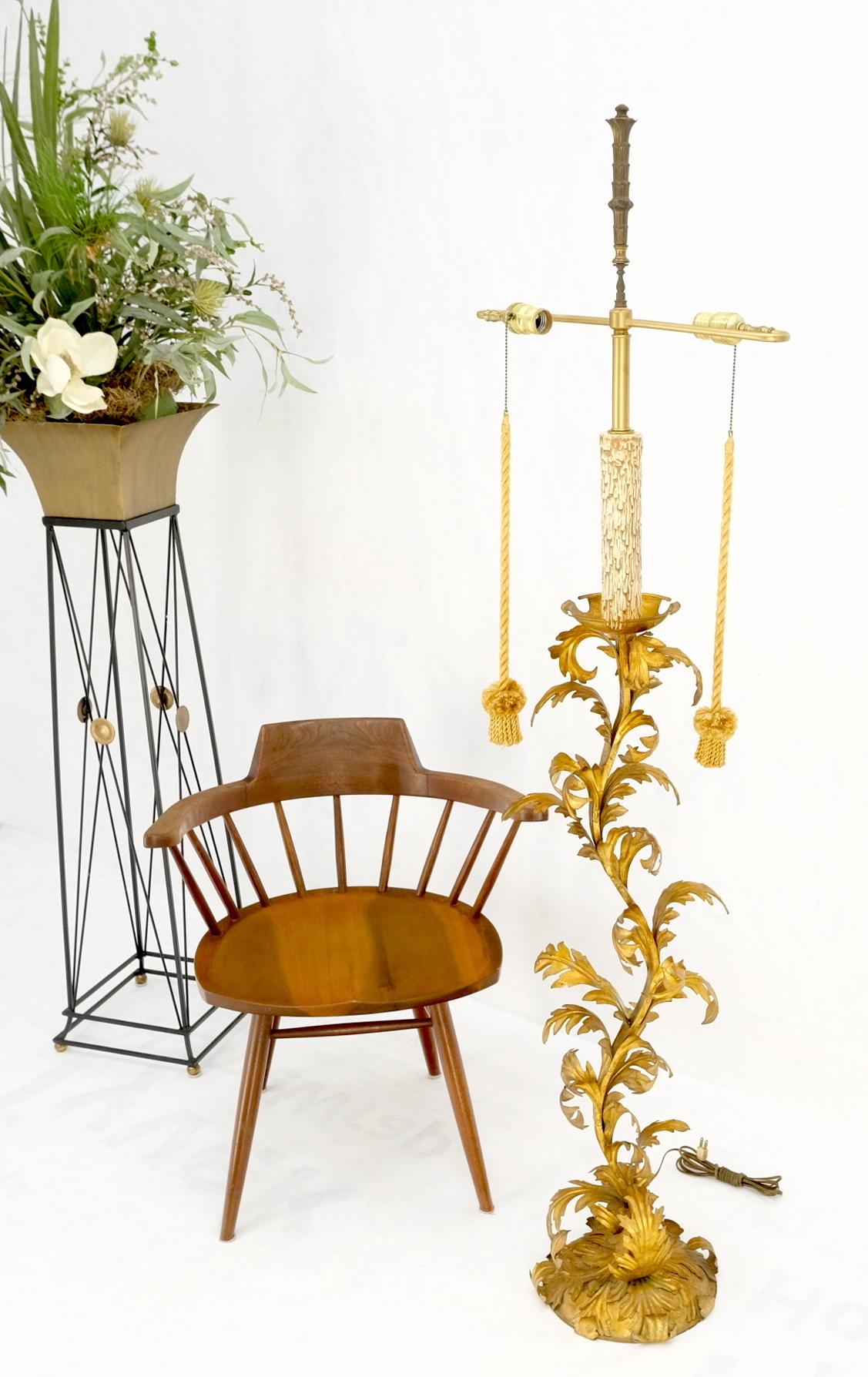 EstablishedLines Decorative Italian Gold Leaf Metal Floor Lamp Mint!