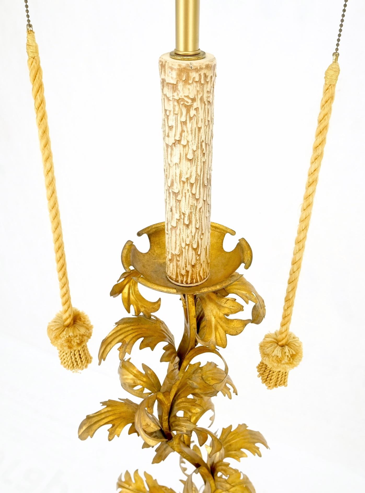EstablishedLines Decorative Italian Gold Leaf Metal Floor Lamp Mint!
