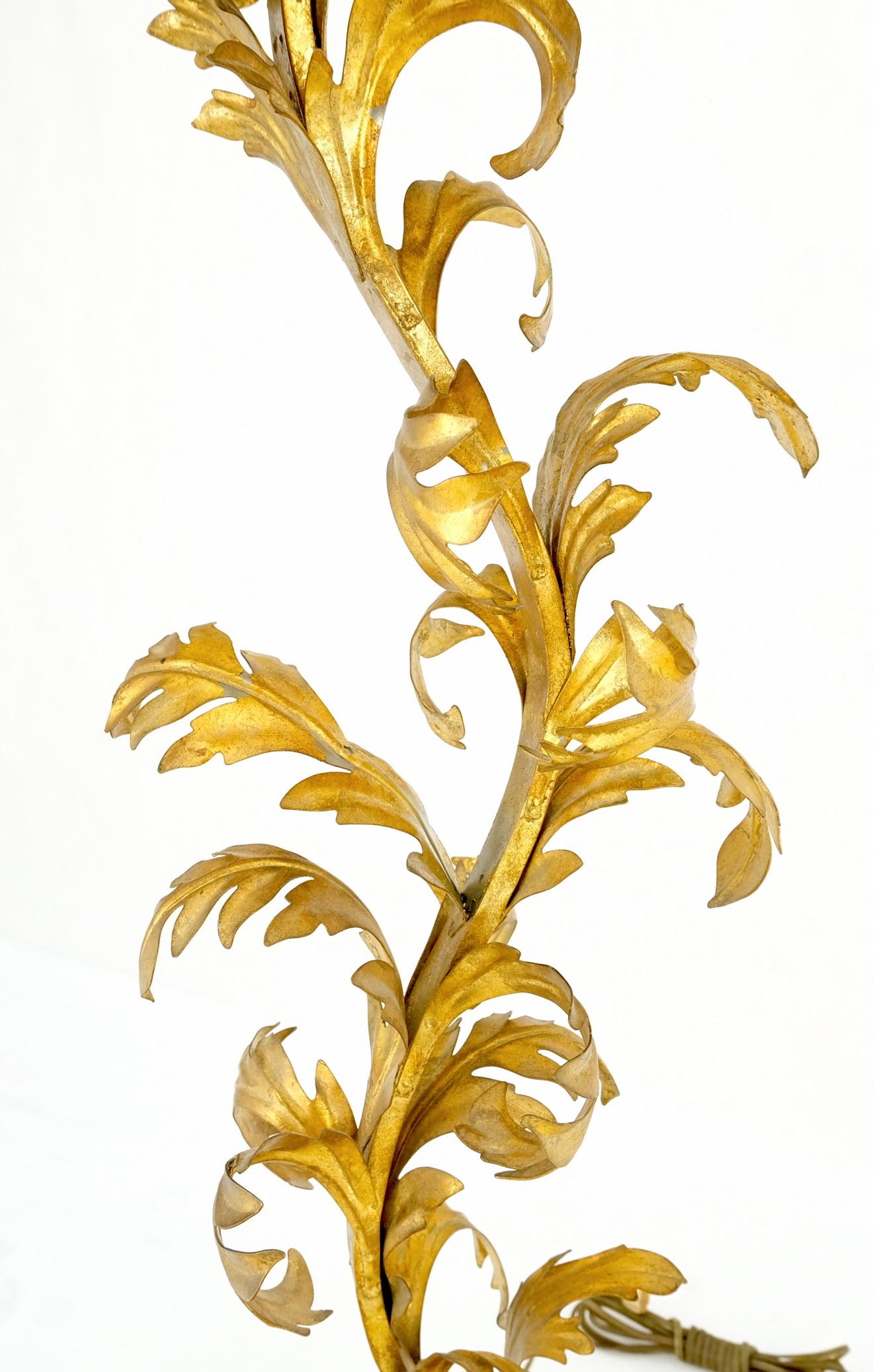 EstablishedLines Decorative Italian Gold Leaf Metal Floor Lamp Mint!