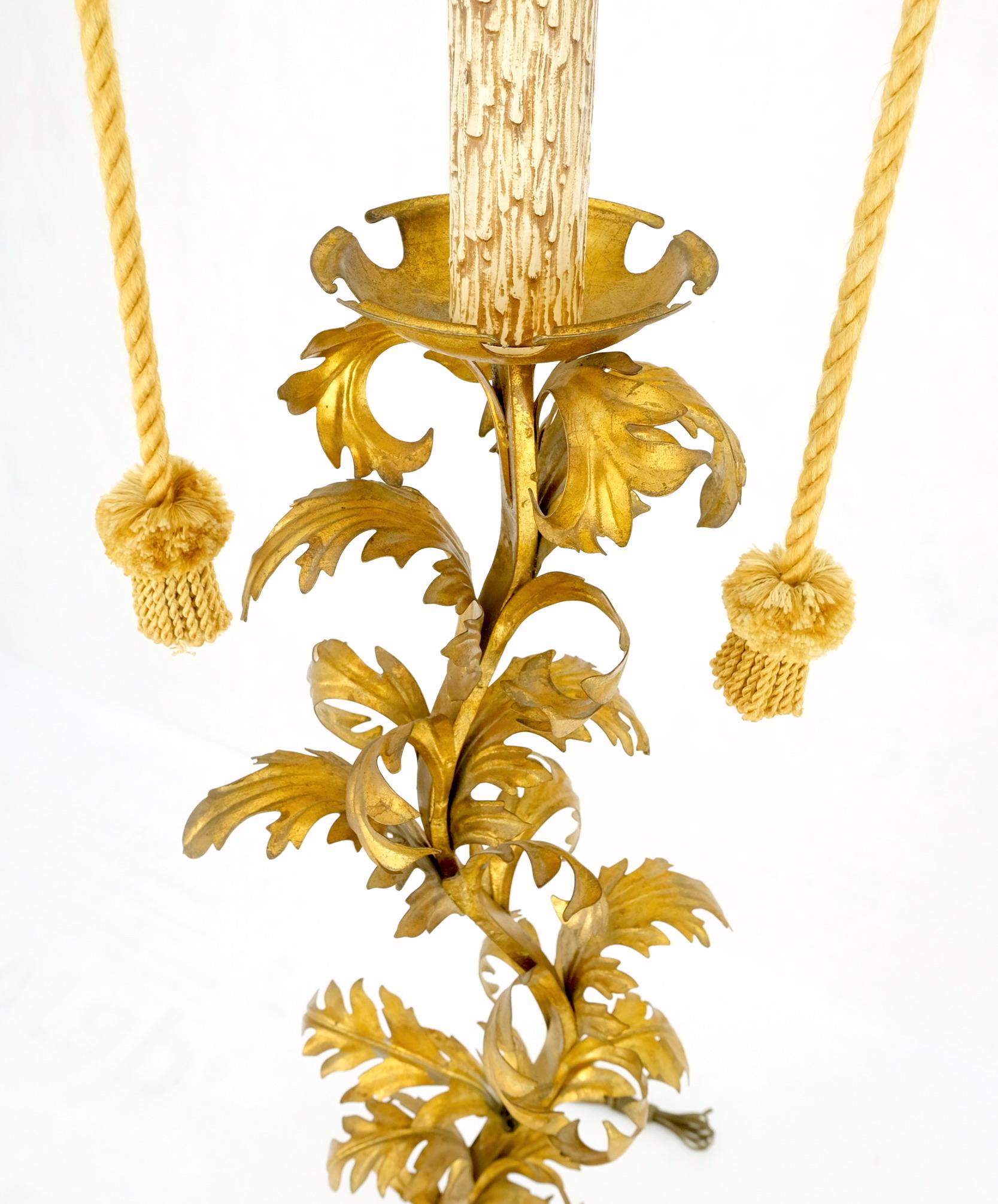 EstablishedLines Decorative Italian Gold Leaf Metal Floor Lamp Mint!