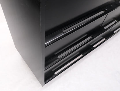 EstablishedLines Black Lacquer Ebonized Pieced Wood Pulls Gallery Top 9 Drawers Dresser Credenza