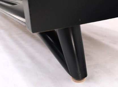 EstablishedLines Black Lacquer Ebonized Pieced Wood Pulls Gallery Top 9 Drawers Dresser Credenza