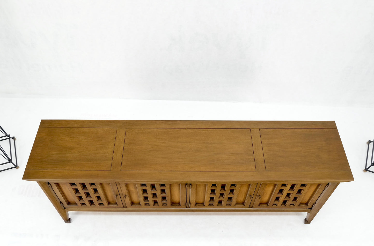 EstablishedLines Low 4 Door 2 Drawers Mid-Century Modern Credenza Light Walnut Finish Mint!