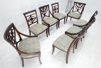EstablishedLines Set of 8 Very Fine Carved Mahogany Dining Chairs MINT!