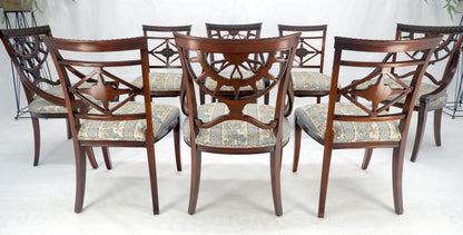 EstablishedLines Set of 8 Very Fine Carved Mahogany Dining Chairs MINT!