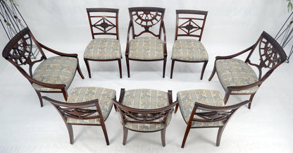 EstablishedLines Set of 8 Very Fine Carved Mahogany Dining Chairs MINT!