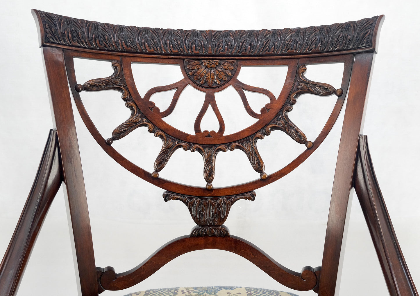EstablishedLines Set of 8 Very Fine Carved Mahogany Dining Chairs MINT!
