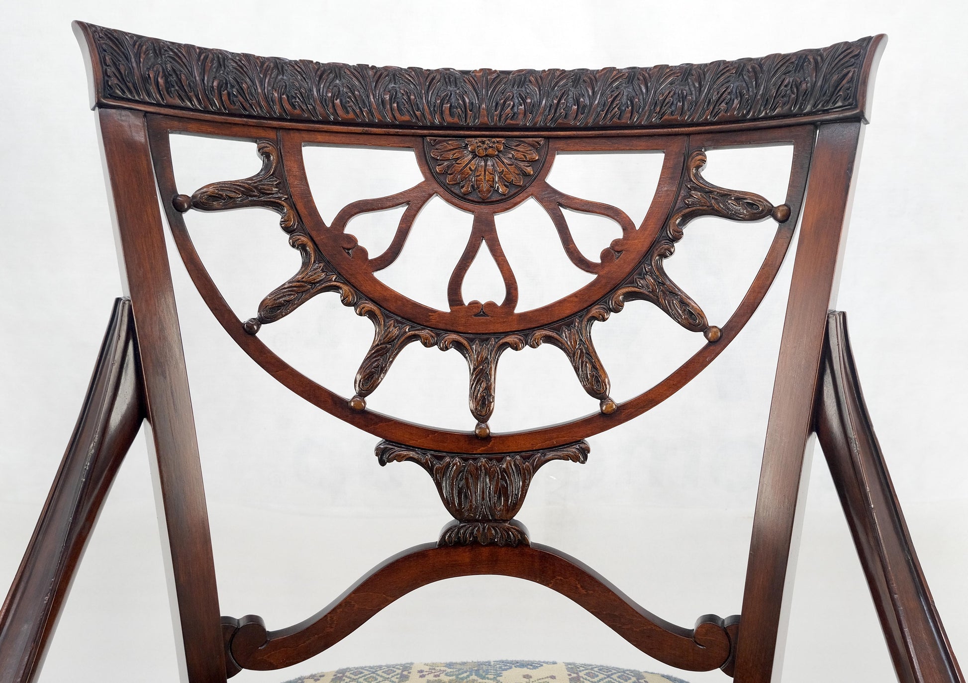 EstablishedLines Set of 8 Very Fine Carved Mahogany Dining Chairs MINT!