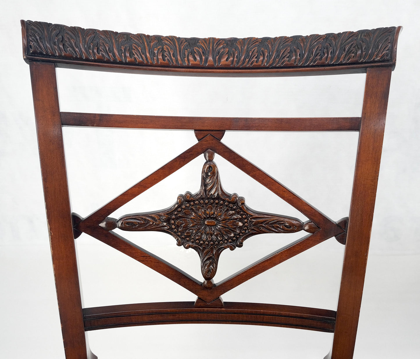 EstablishedLines Set of 8 Very Fine Carved Mahogany Dining Chairs MINT!