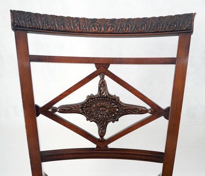 EstablishedLines Set of 8 Very Fine Carved Mahogany Dining Chairs MINT!