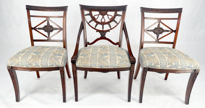 EstablishedLines Set of 8 Very Fine Carved Mahogany Dining Chairs MINT!