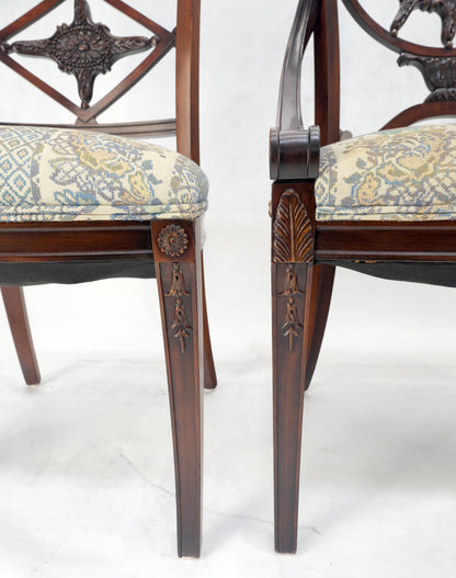 EstablishedLines Set of 8 Very Fine Carved Mahogany Dining Chairs MINT!