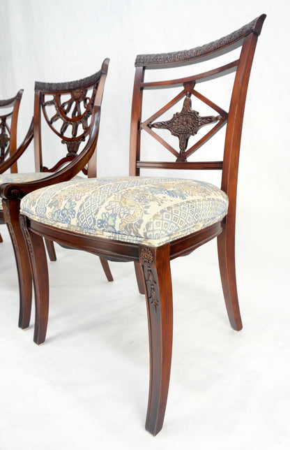 EstablishedLines Set of 8 Very Fine Carved Mahogany Dining Chairs MINT!