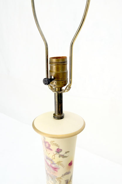 EstablishedLines Pair of 39" Tall Ceramic Hand Painted Round Tower Shape Table Lamps w/ Shades