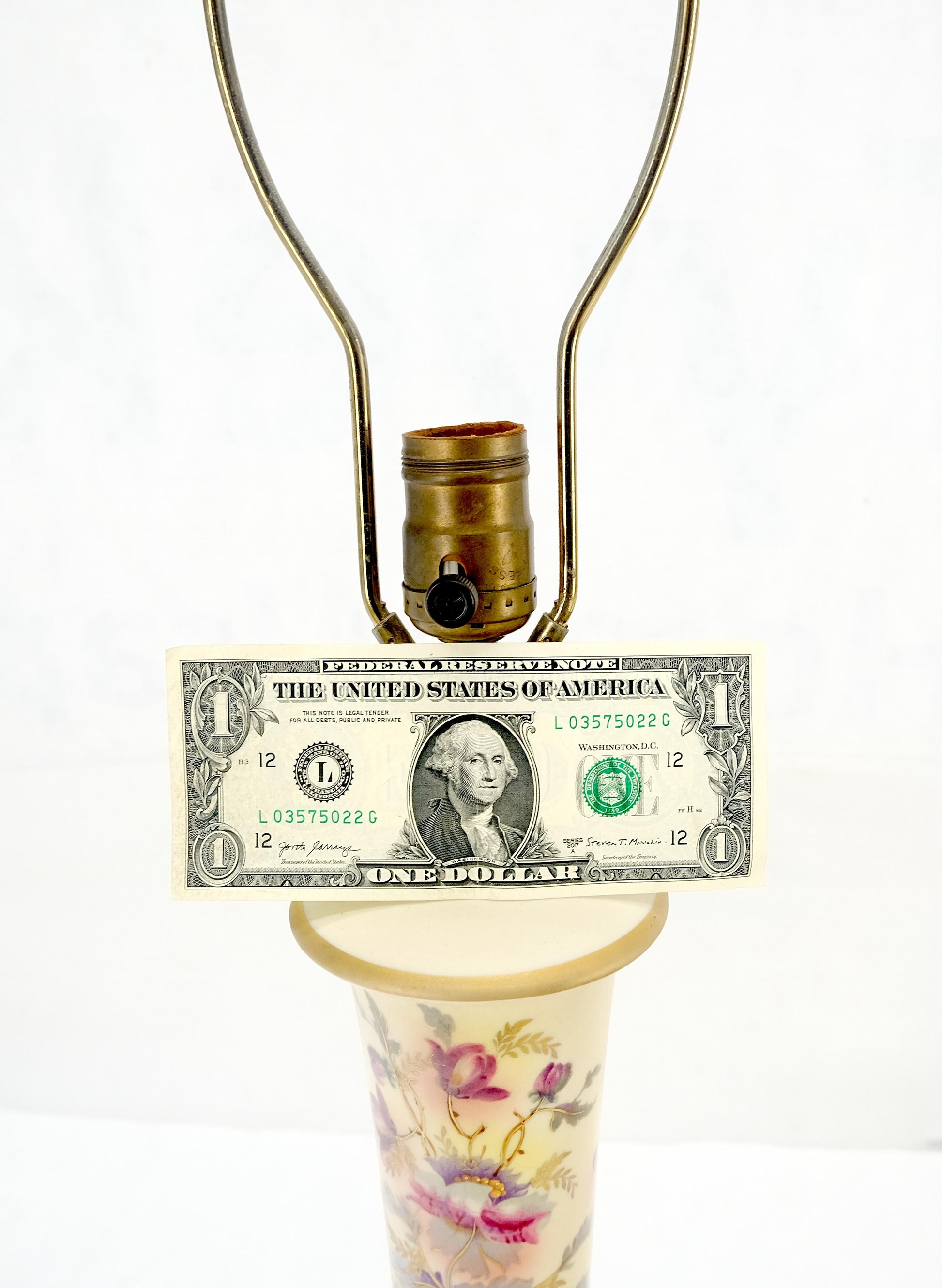 EstablishedLines Pair of 39" Tall Ceramic Hand Painted Round Tower Shape Table Lamps w/ Shades