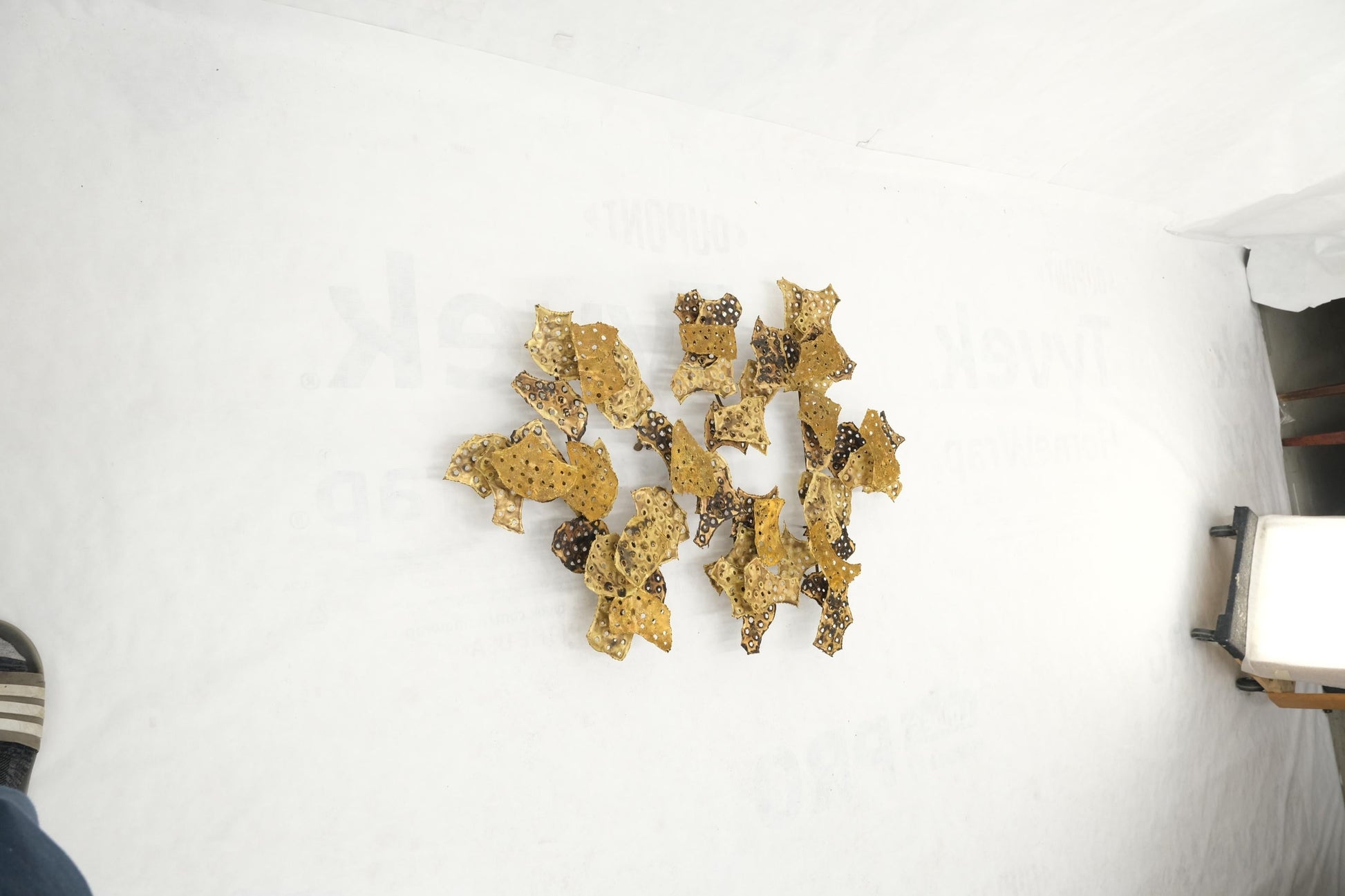 EstablishedLines Curtis Jere Molten Brass Flakes Wall Sculpture