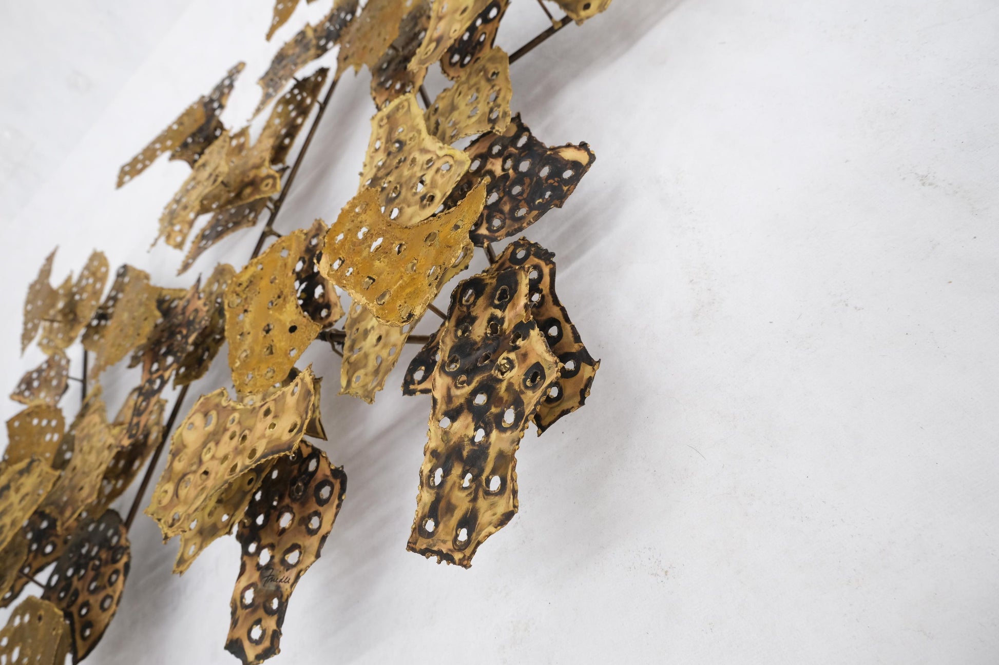 EstablishedLines Curtis Jere Molten Brass Flakes Wall Sculpture