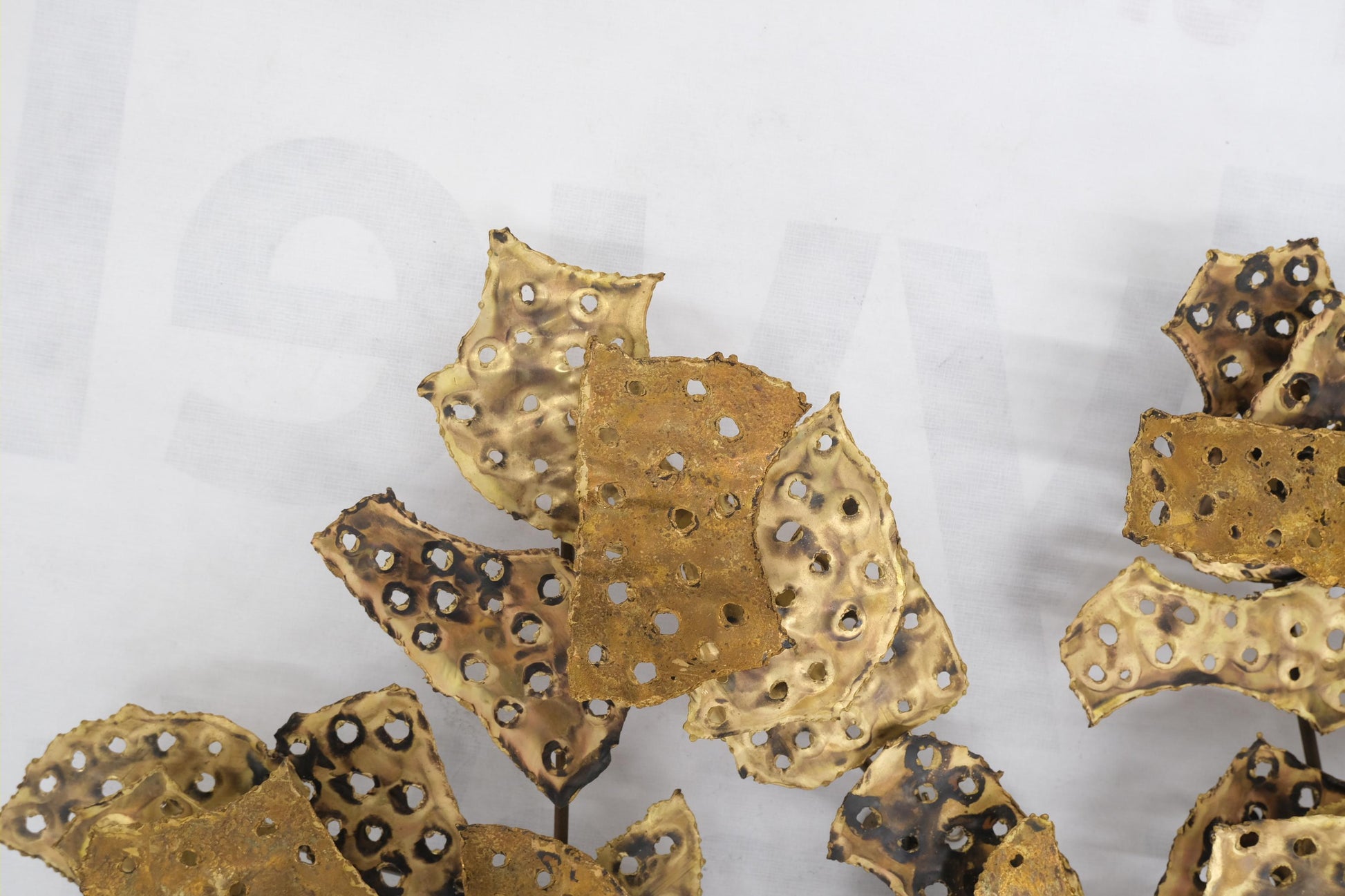 EstablishedLines Curtis Jere Molten Brass Flakes Wall Sculpture