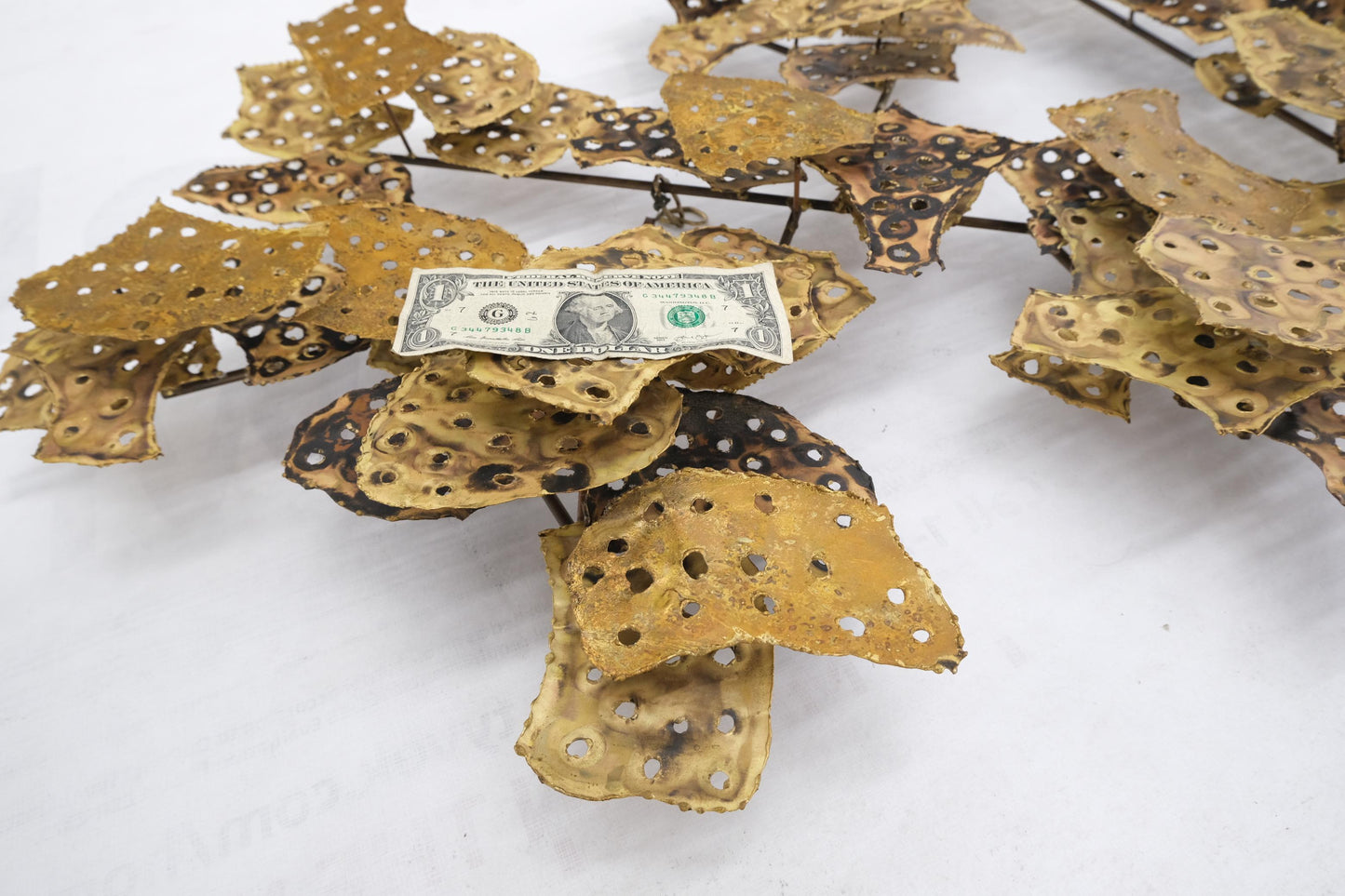 EstablishedLines Curtis Jere Molten Brass Flakes Wall Sculpture