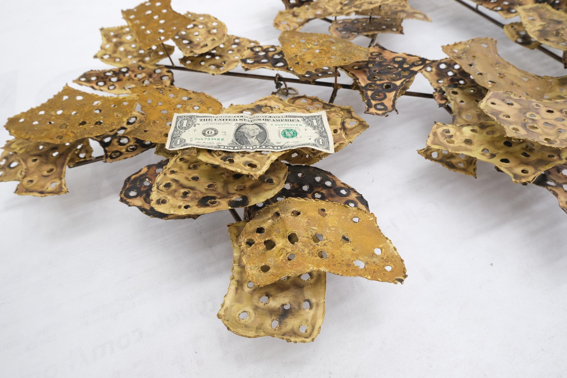EstablishedLines Curtis Jere Molten Brass Flakes Wall Sculpture
