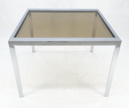 EstablishedLines Flip Top 40" Square Crome Base Smoked Glass Top Dining Table 84" Extended Clean!