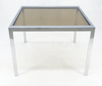 EstablishedLines Flip Top 40" Square Crome Base Smoked Glass Top Dining Table 84" Extended Clean!