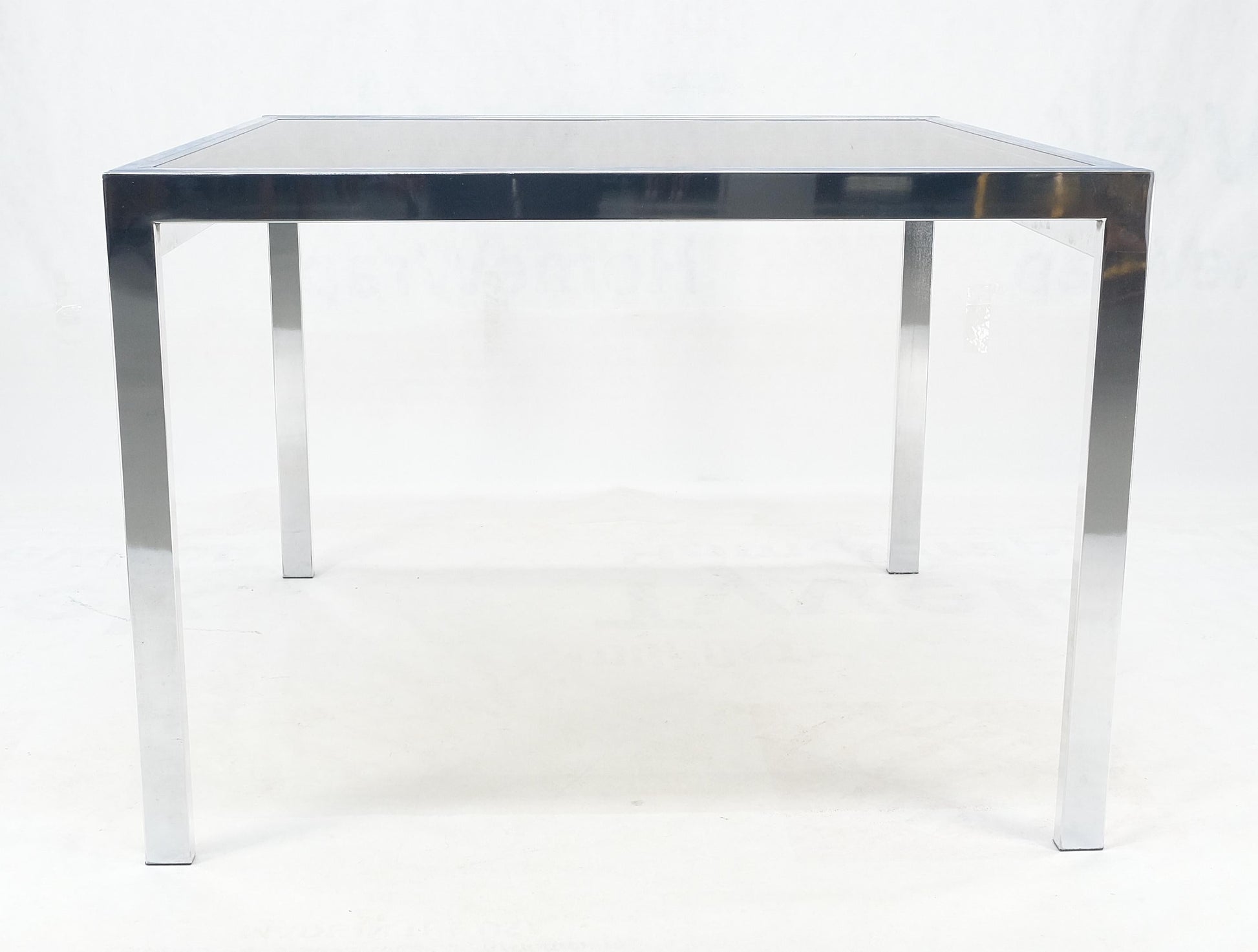 EstablishedLines Flip Top 40" Square Crome Base Smoked Glass Top Dining Table 84" Extended Clean!