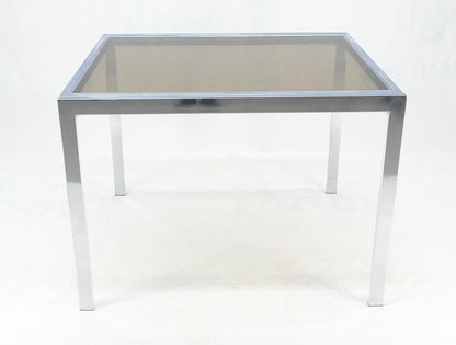 EstablishedLines Flip Top 40" Square Crome Base Smoked Glass Top Dining Table 84" Extended Clean!