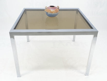 EstablishedLines Flip Top 40" Square Crome Base Smoked Glass Top Dining Table 84" Extended Clean!