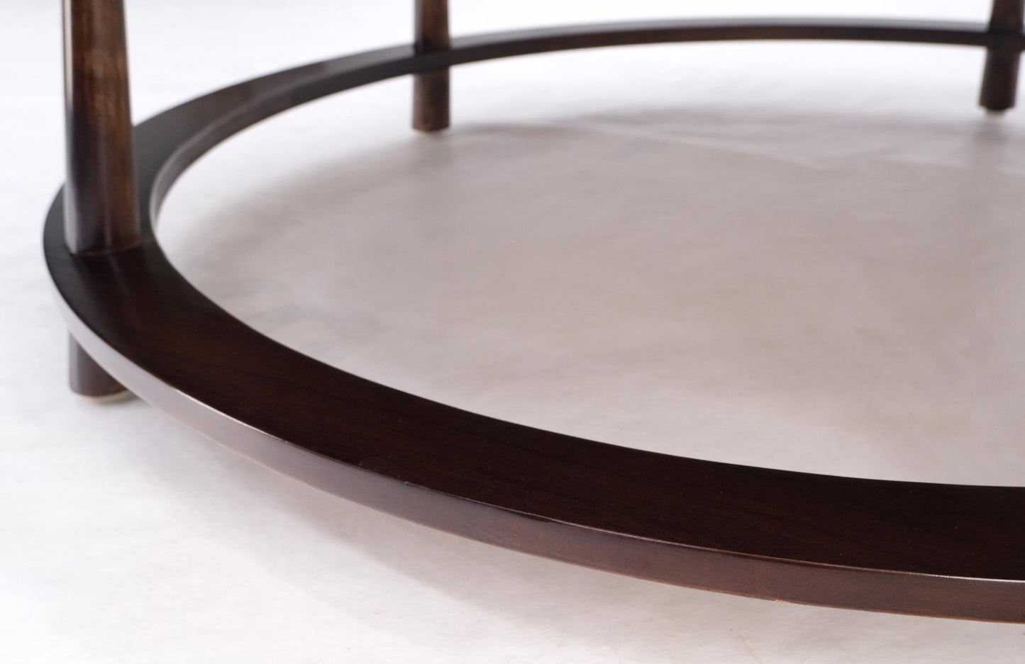 EstablishedLines Gibbings for Widdicomb Mid-Century Modern Round Walnut Coffee Table Tapered Legs