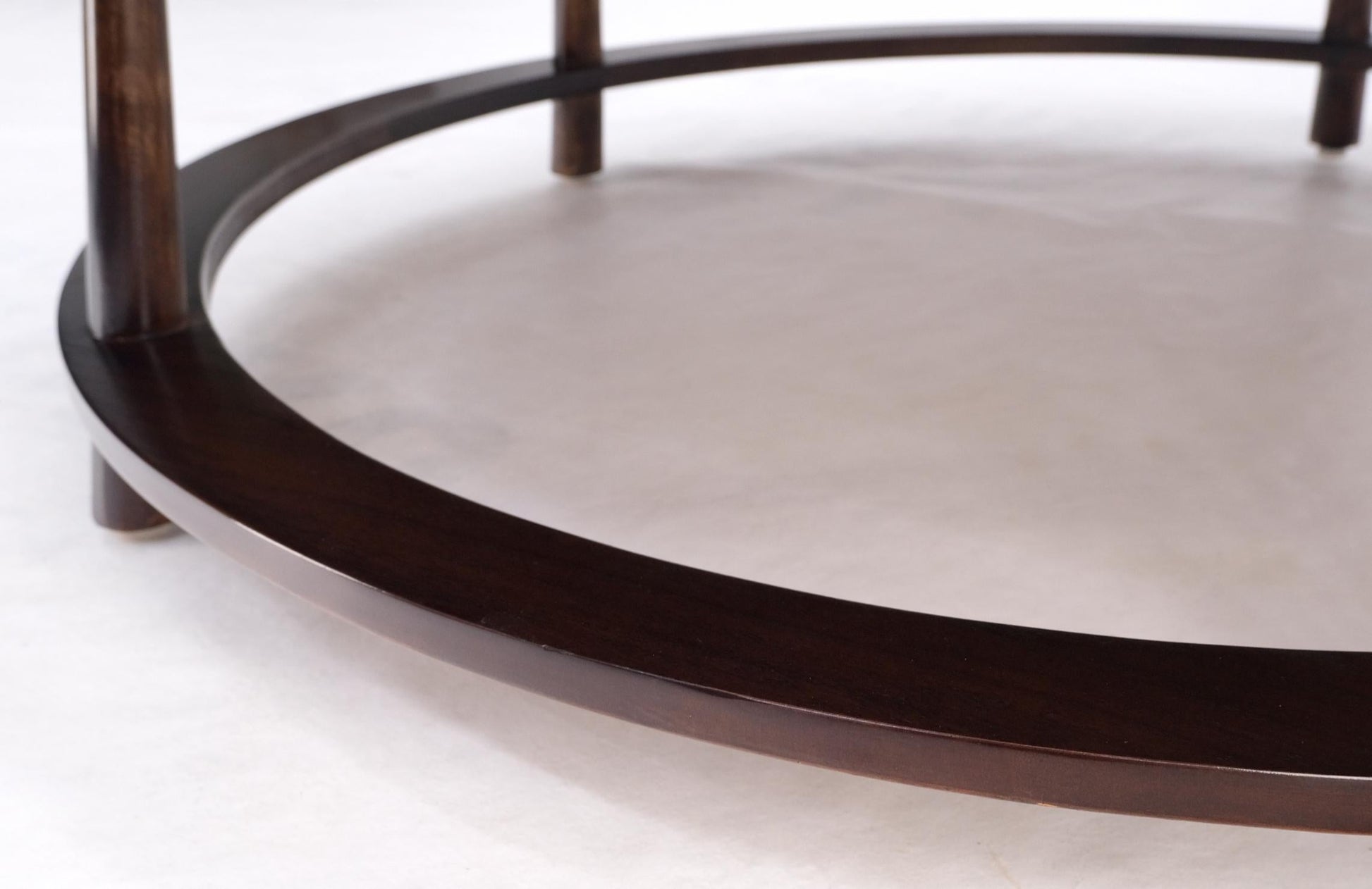 EstablishedLines Gibbings for Widdicomb Mid-Century Modern Round Walnut Coffee Table Tapered Legs